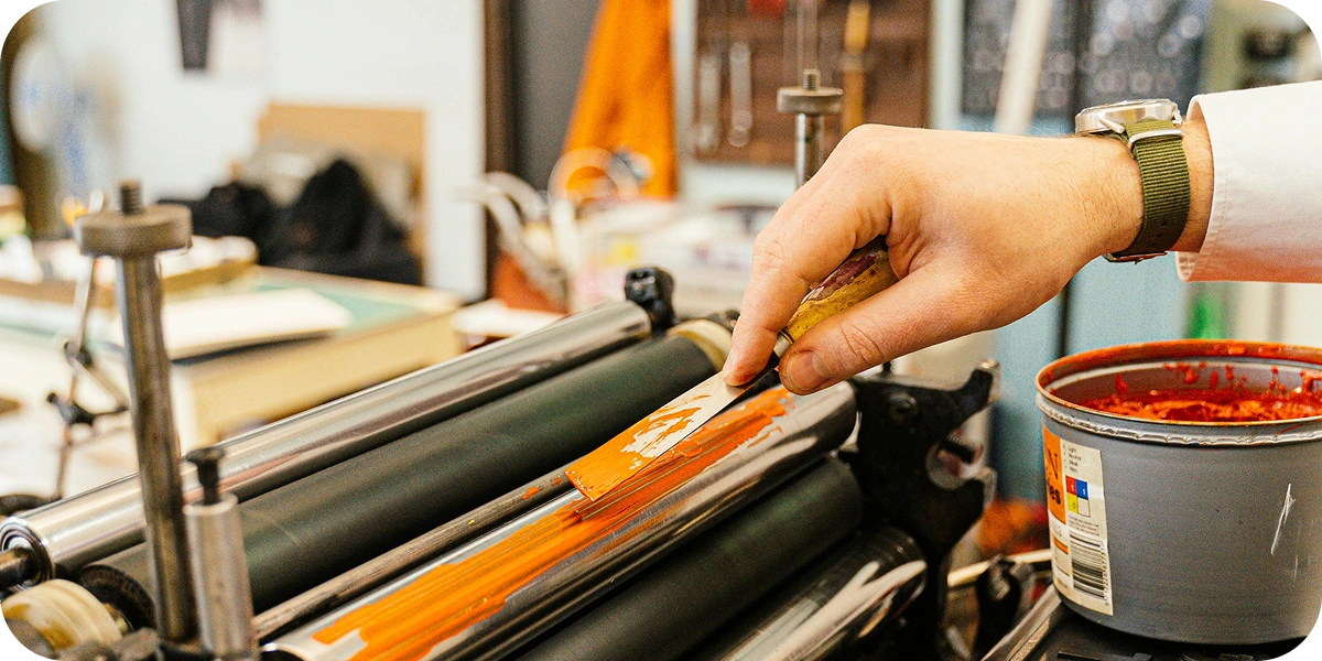 Screen printing in action